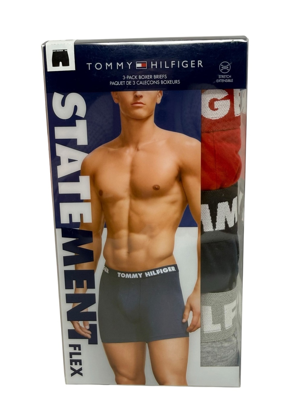 TOMMY HILFIGER Statement Flex Boxer Briefs 3 pack Size Large NWT